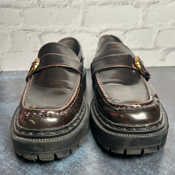 Circus By Sam Edelman Everly Chunky Platform Loafers Brown Leather Size 10 - Picture 4 of 13